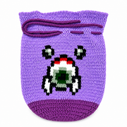 Handmade Crochet Treasure Bag - Purple Worm Edition