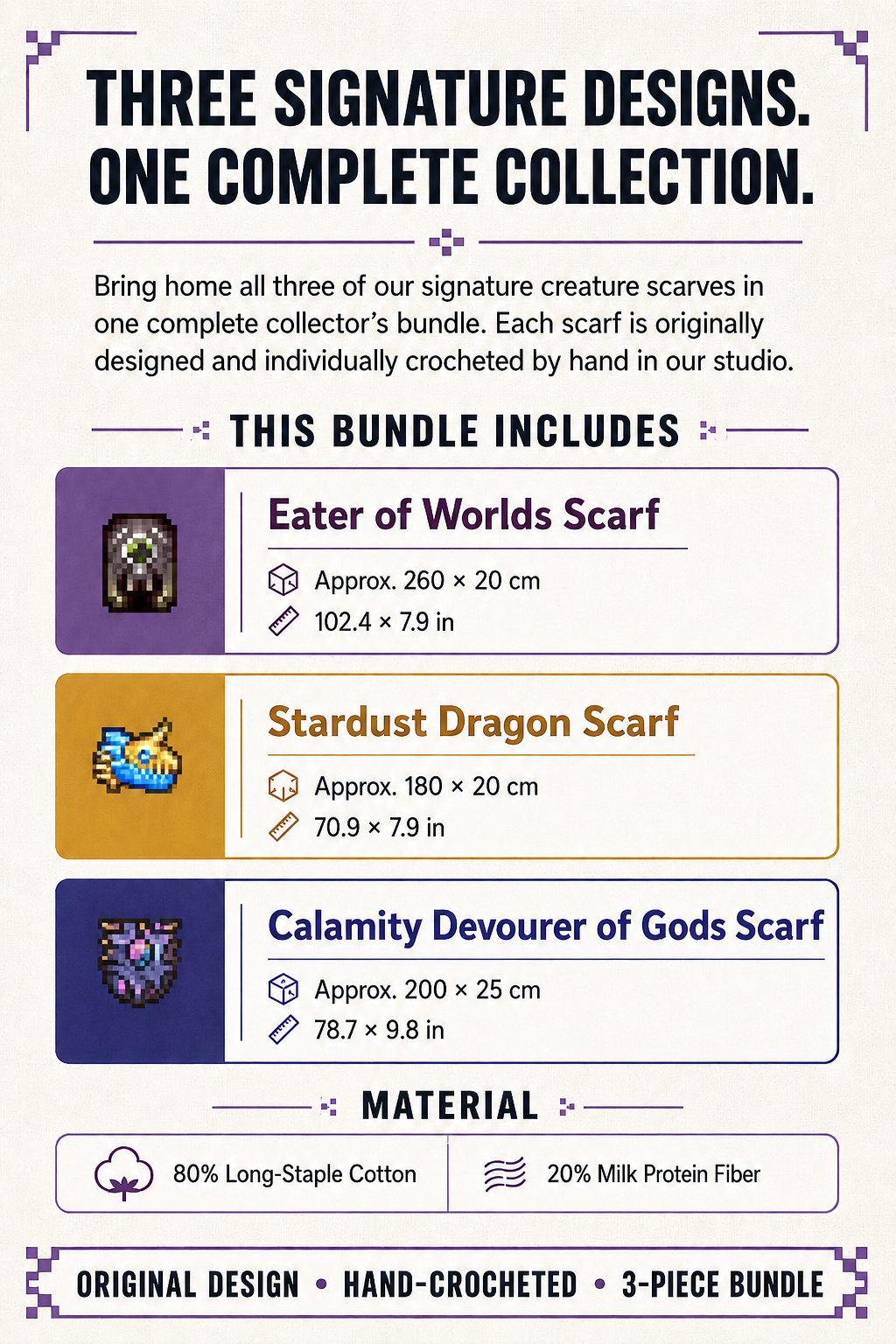 The Woven Titans – Three-Scarf Collector’s Bundle