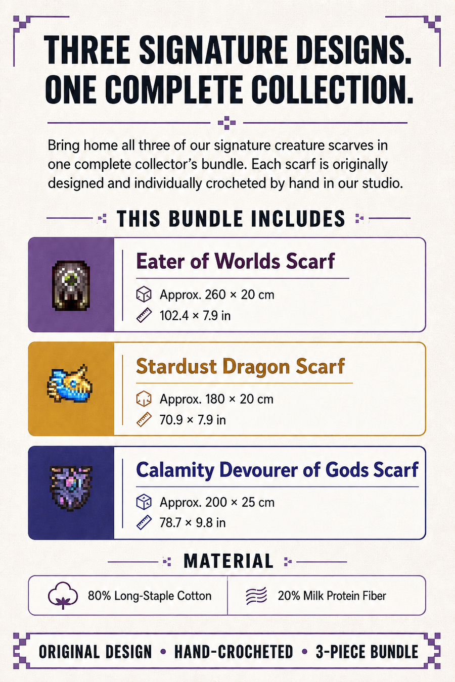 The Woven Titans – Three-Scarf Collector’s Bundle